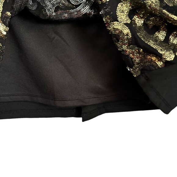 Cato Woman Size 18/20 W Black & Gold Sequined Skirt. - Picture 8 of 12